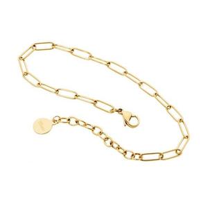 Ellani Bracelets: Ellani Stainless Steel & IP Yellow Gold Plated Paperclip Chain Bracelet Bracelet Length: 17cm + 5cm Extender