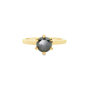 Coloured Stone Engagement Ring: The Jordan Setting - Round Black Diamond