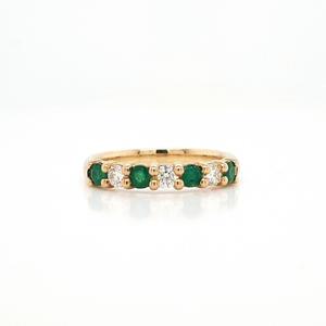 Emerald 2: Emerald & Diamond 9ct Yellow Gold Emerald & Diamond Ring