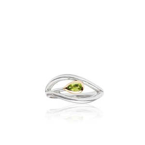 Evolve Sterling Silver and Rose Gold with Peridot Eternity Leaf (Forever) Ring. &hellip;
