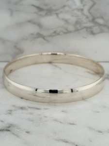 Sterling Silver 3.4mm Wide Round Bangle