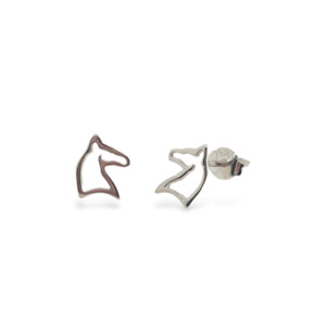 Sterling Silver Equestrian Open Horse Head Stud Earrings