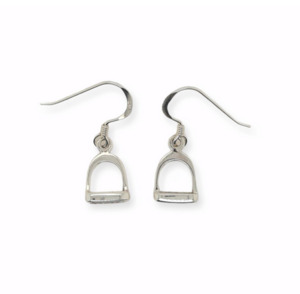 Sterling Silver Equestrian Stirrup Drop Earrings