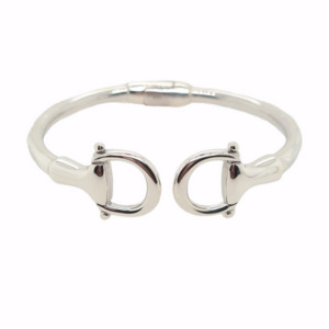 Sterling Silver Equestrian Horse Buckle Bracelet