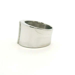 Estate 18ct White Gold Channel Set Princess Cut Diamond Wide Band