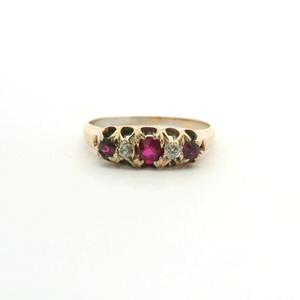 Estate 18ct Yellow Gold Ruby & Diamond Ring