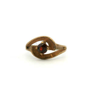 Estate 9ct Yellow Gold Synthetic Ruby Ring