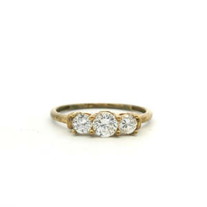 Estate Jewellery: Estate 9ct Yellow Gold Cubic Zirconia Three Stone Ring