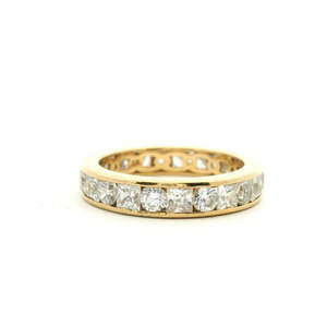 Estate Jewellery: Estate 15ct Yellow Gold Cubic Zirconia Princess and Round Cut Eternity Ring