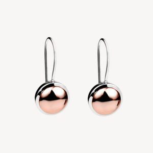 Earrings: Najo Sterling Silver & 14ct Rose Gold Plated 12x25mm Glow Earrings
