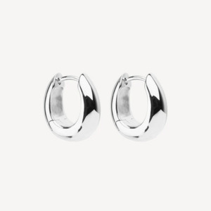 Earrings: Najo Sterling Silver 14x15mm Arco Huggie Earrings