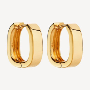 Najo 14ct Gold Plated 5x17mm Elysium Hoop Earrings