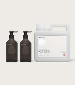 Hand Body: Hand & Body Wash Trio | Botanical Geranium, Rose & Wood