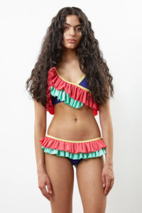 Ruffle Bikini Top Multi