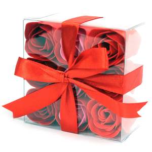 Soap Flowers - Set of 9 Red Roses