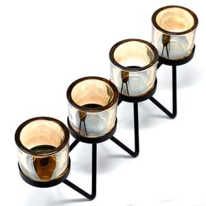 Centrepiece Iron votive Candle Holder - 4 Cup Zig Zag