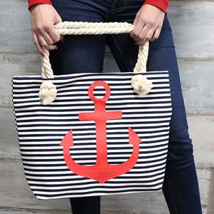 Eco Fashion Bags: Rope Handle Bag - Blue Anchor