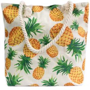 Eco Fashion Bags: Rope Handle Bag - Pineapples