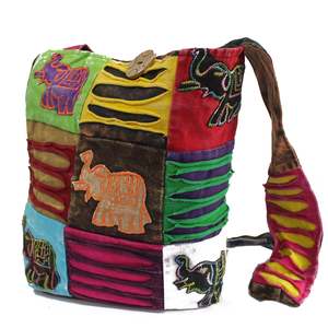 Eco Fashion Bags: Ethnic Sling Bag - Chocolate/Elephant