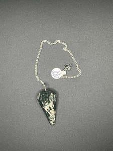 Gifts For Home Garden: Crystal Pendulum - Green Jasper Mix