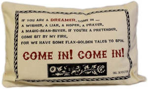 Canvas Cotton Cushion 38x25cm - Come In!