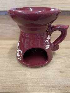 Large Oil Burner with Handle - Red/Brown/Black