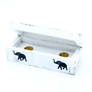 Incense Cone Smoke Box 15cm - White Washed