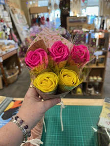 Soap Flower Bouquets: Soap Flower Bouquet containing 5 individually rolled Roses