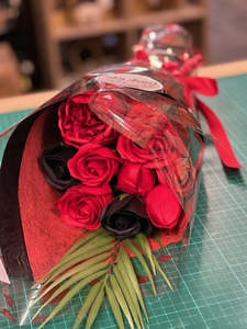 Red Rose Themed Soap Flower Bouquet - Large