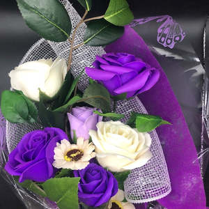 Medium Soap Flower Bouquet - Purple Theme