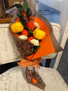 Medium Soap Flower Bouquet - Orange Theme