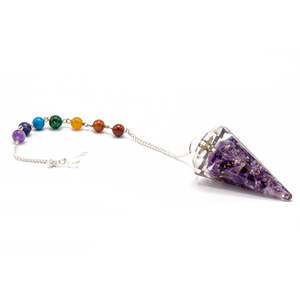 Orgonite: Orgonite Power Chakra Pendulum - Amethyst