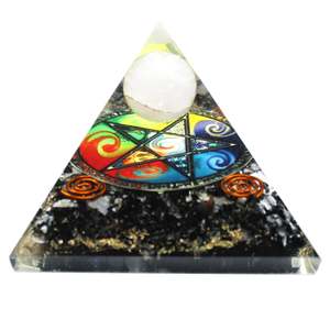 Orgonite Pyramid 70mm - Midnight Pentagon