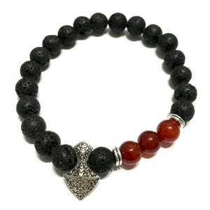 Lava Stone Bracelets: Lava Stone Bracelet - Axe-head Carnelian