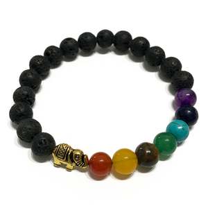 Lava Stone Bracelets: Lava Stone Bracelet - Elephant Chakra