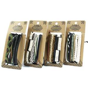 Mens Bracelet Sets: Mens Bracelet Sets - Green & Natural