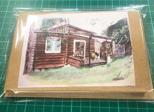 Note Cards Pack of 4 - Print Kiwi Bach by Sian Steadman