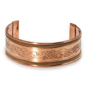 Inspiration Bracelets Brass Copper: Copper Wide Banded Bracelets with Brass Decor