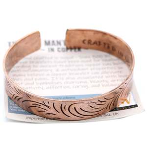 Inspiration Bracelets Brass Copper: Copper Tibetan Bracelet - Wide Tribal Swirls
