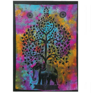 Cotton Wall Hangings: Cotton Wall Art - Elephant Tree