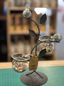 Glass Terrarium Hanging Wall Bowls: Hydroponic Home Décor - Two Pots and Birds