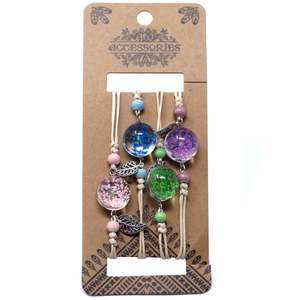 Pressed Flowers - Pretty Flower with Leaf Bracelet