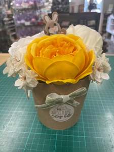 Easter Themed Soap Flower Boxes: Soap Flower Box - Yellow/White