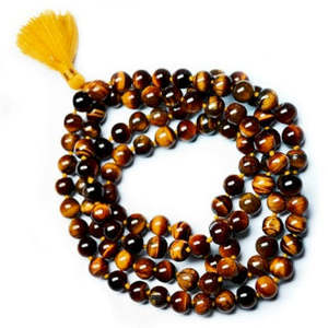 Gemstone Mala Beads: 108 Bead Mala - Tiger Eye