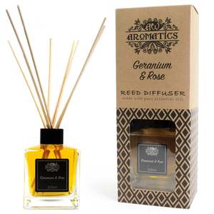 Pure Essential Oil Reed Diffusers 200ml: 200ml Geranium & Rose Essential Oil Reed Diffuser