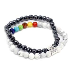 Magnetic Gemstone Bracelets: Magnetic Gemstone Bracelet - White Howlite Chakra