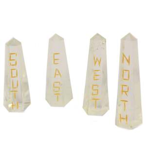 Esoteric Pouch Sets: Points of the Compass Quartz Stone Set