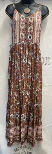 Strappy Maxi Dress - Caramel Floral