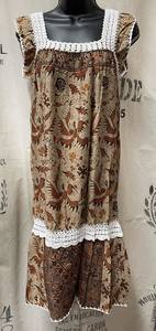 Crochet Dress with Gold Detail - Burnt Orange