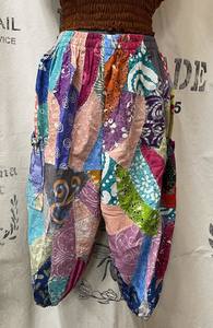 Shorts: Patchwork Knee Length Shorts - Pastels